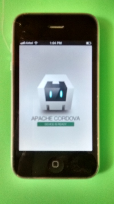 Cordova sample app running in iPhone