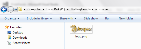 Dropping logo image in 'images' folder